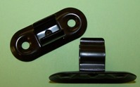 Tool clip with back plate, in black enamel finish. Grip Dia. 1/2