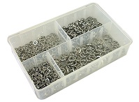 Box of Assorted Stainless Steel Spring Washers (M5-M10).  650 Pieces