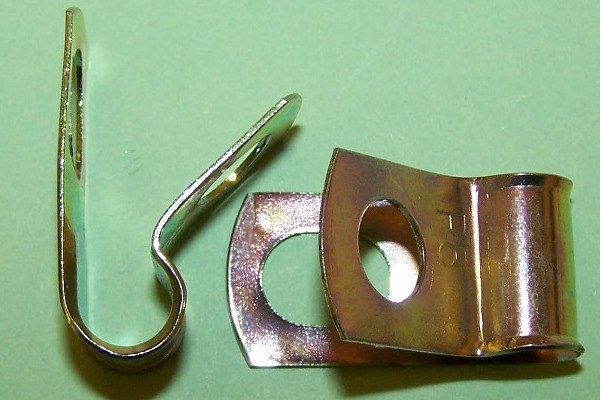 P'-Clip in zinc plated steel, 8.0mm x 8.5mm hole dia. General application.
