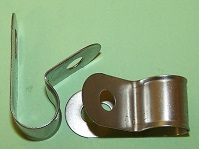 P'-Clip in stainless steel, 12.7mm x 6.0mm hole dia. General application.
