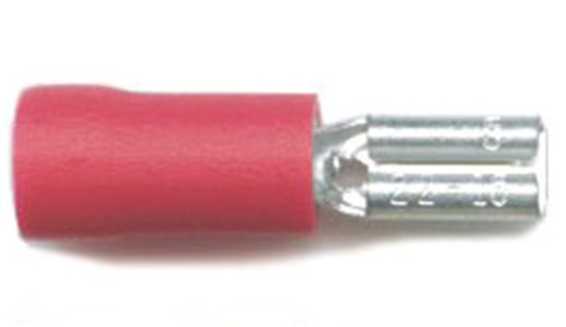 Push-on females 2.8mm, for cable size 0.5mm-1.5mm, in red