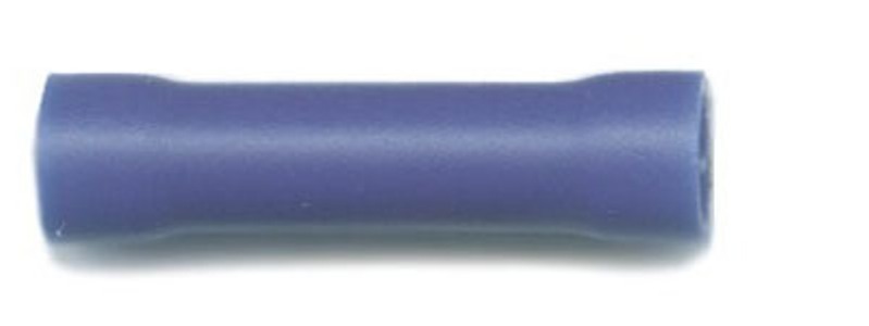 Butt connectors 4mm outside diameter, for cable size 1.5mm-2.5mm, in blue