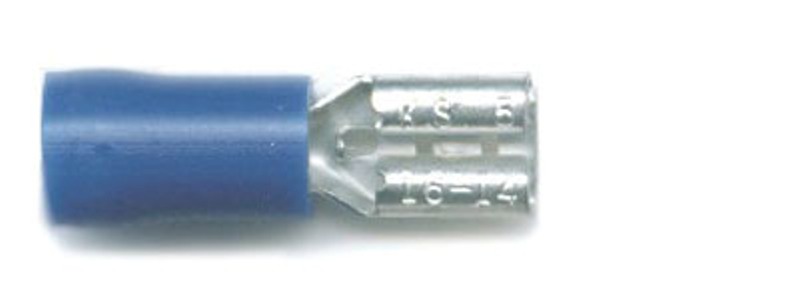 Push-on females 4.8mm, for cable size 1.5mm-2.5mm, in blue