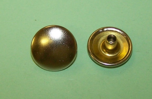 Durable Dot Button, diameter 15.0mm and height 6.0mm, in nickel plate.  General application.