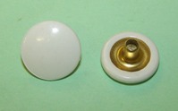 Durable Dot Button, diameter 15.0mm and height 6.0mm, in white.  General application.