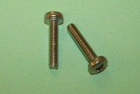 M4 x 20mm screw: posidriv, pan-head in stainless steel.  General application.