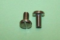 M5 x 10mm screw: pan-headed, slotted in stainless steel.  General application.