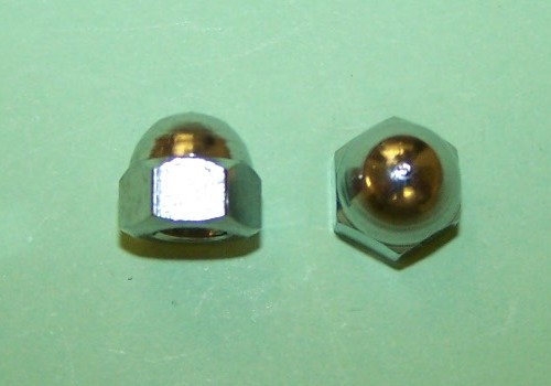 2BA Brass Chromed Domed Nut