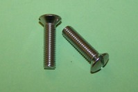M5 x 20mm screw: raised, countersunk, slotted  in stainless steel.  General application.