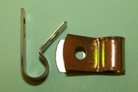 P'-Clip in zinc plated steel, 9.6mm x 6.0mm hole dia. General application.