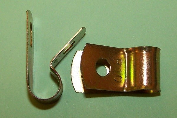 P'-Clip in zinc plated steel, 9.6mm x 6.0mm hole dia. General application.