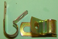 P'-Clip in zinc plated steel, 12.7mm x 6.0mm hole dia. General application.