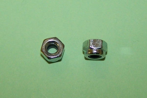 M4 Nyloc nut in zinc plated steel.  General application.