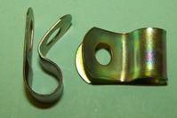 P'-Clip in zinc plated steel, 9.6mm x 7.1mm hole dia. General application.