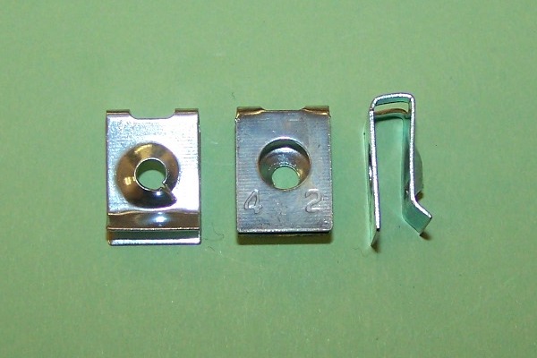 U' nut for No.8 self-tapping screw. Triumph and general application.