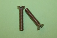 M5 x 25mm screw: raised, countersunk, slotted in stainless steel.  General application.