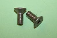 M5 x 12mm screw: flat, countersunk, hex-socket head in stainless steel.  General application.