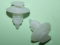 Door trim pad clip, fir tree type, for 8.8mm panel hole. General application.