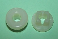 Nylon snap-in nut for 10.7mm square hole and used with 8mm (5/16