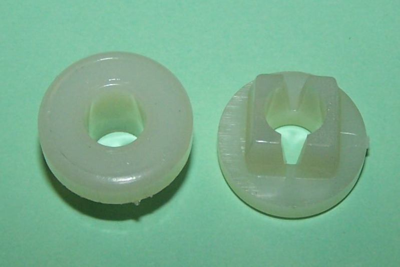 Nylon snap-in nut for 10.7mm square hole and used with 8mm (5/16