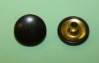 Durable Dot button, head size 15.0mm in Ebanol black.  General application.