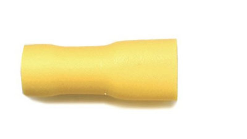 Push-on females, fully insulated 6.3mm, for cable size 4mm-6mm, in yellow