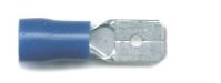 Push-on males 6.3mm, for cable size 1.5mm-2.5mm, in blue