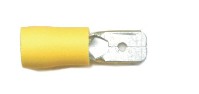 Push-on males 6.3mm, for cable size 4mm-6mm, in yellow