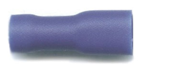 Push-on females, fully insulated 4.8mm, for cable size 1.5mm-2.5mm, in blue