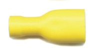 Push-on females, fully insulated 9.5mm, for cable size 4mm-6mm, in yellow