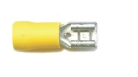 Push-on females 6.3mm, for cable size 4mm-6mm, in yellow
