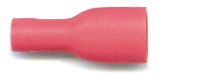 Push-on females, fully insulated 6.3mm, for cable size 0.5mm-1.5mm, in red