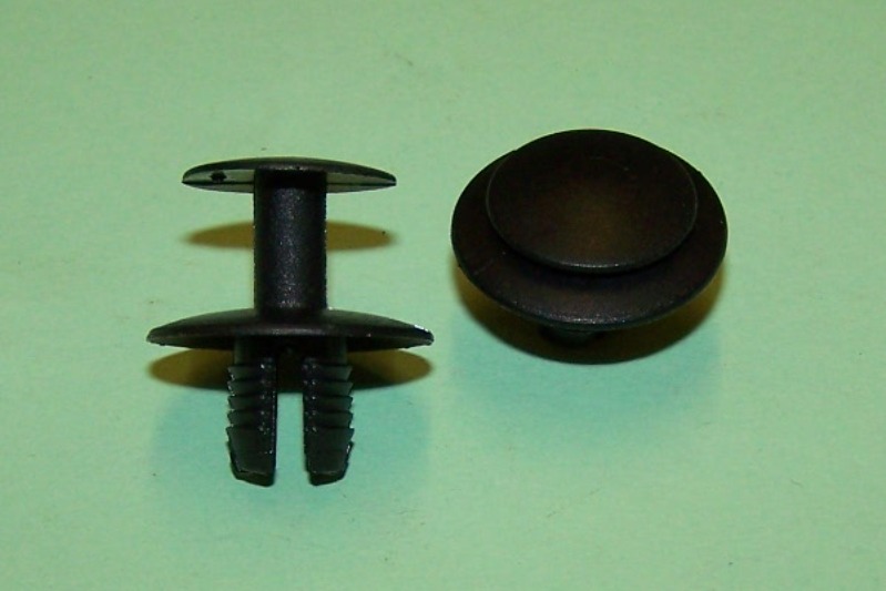 Push rivet, matt, head diameter 20mm, pin head diameter 15mm, length 9.0mm. VW/Audi and general application.