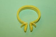 Plastic Omega Clip  Inside diameter 24.0mm, panel hole 6.0mm, in yellow