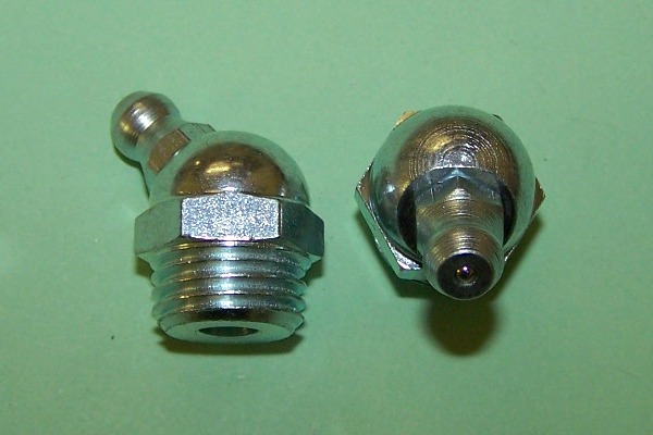 Grease Nipple, 1/4 bsp, 45 deg. General application.