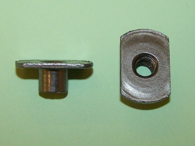 Slab Base 'T' Nut.  M6 thread size, 8.5mm depth.  General application.