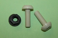Number Plate Plastic Screws and Nuts. White