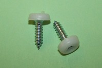 Number Plate Screws-Self-tappers with White Plastic Head.