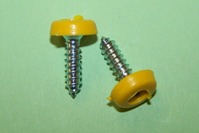 Number Plate Screws-Self-tappers with Yellow Plastic Head.