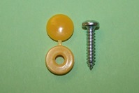 Number Plate Screws-Self-tappers with hinged yellow plastic caps