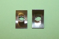 Rectangular flat nut for No. 10 screw in stainless steel.  General application.