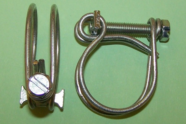 Twin Wire Hose Clamp, mild steel, zinc plated, for hoses 24-27mm. General application.