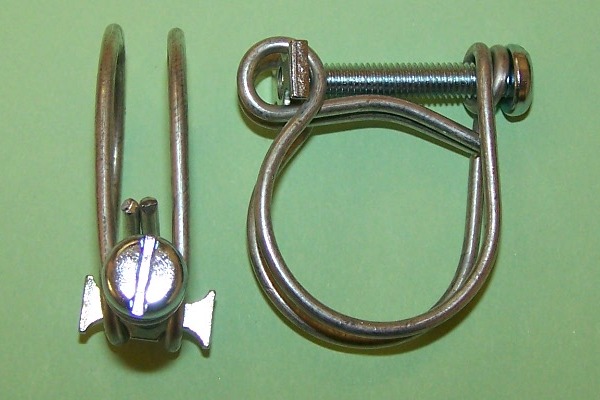 Twin Wire Hose Clamp, mild steel, zinc plated, for hoses 24-27mm. General application.