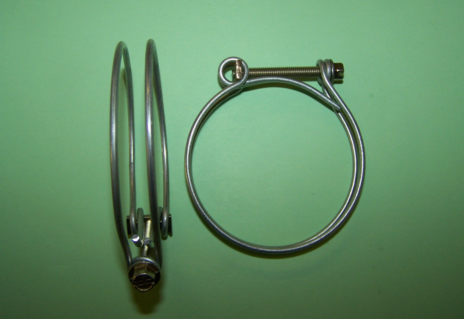 Twin Wire Hose Clamp, mild steel, zinc plated, for hoses 68-74mm. General application.